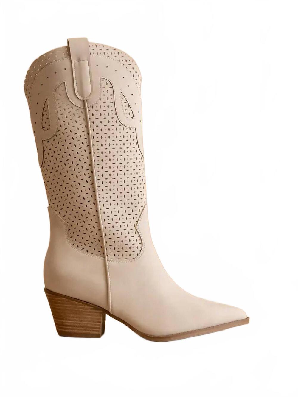 NEW OASIS SOCIETY women's gabby western boot in light grey